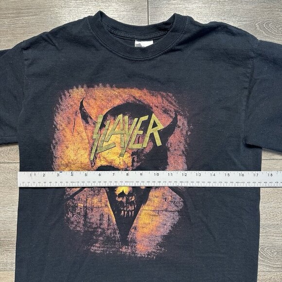 Slayer Skulls Metal Band Music Y2K Shirt Mens Size S Black Graphic Tee Band - Picture 5 of 6